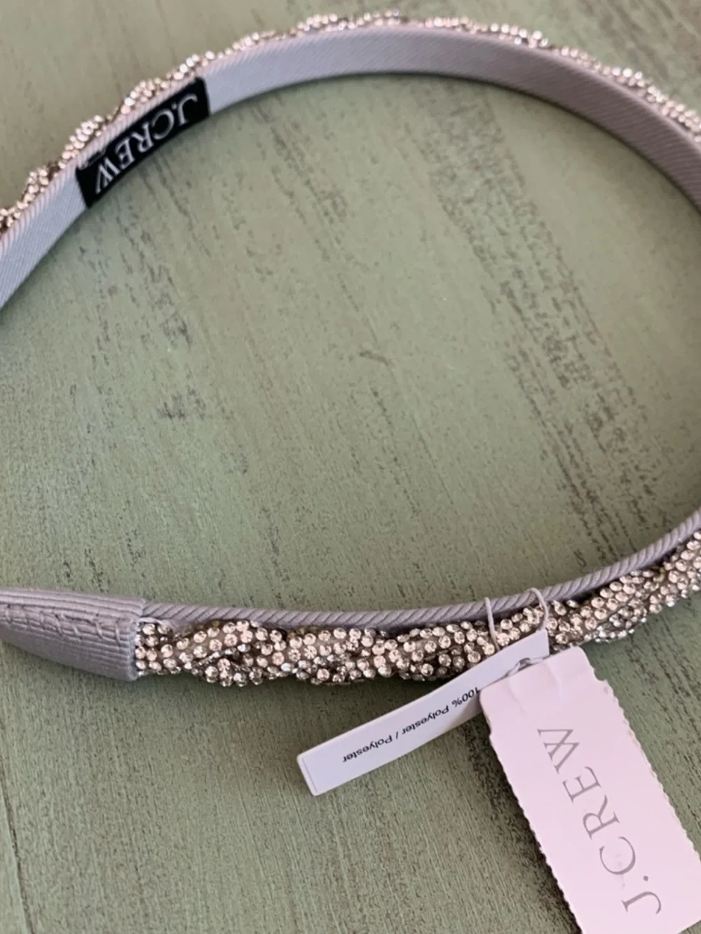 NWT J. Crew Silver Braided Crystal Headband